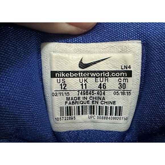 Nike Hyperdunk 2015 Shoes Mens Size 12 749645-404 Royal Blue Basketball Sneakers main image 12